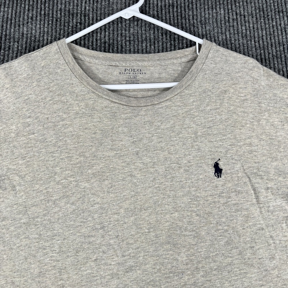Polo Ralph Lauren Shirt Mens Large Gray Short Sleeve Crew Neck Casual‎ Comfort